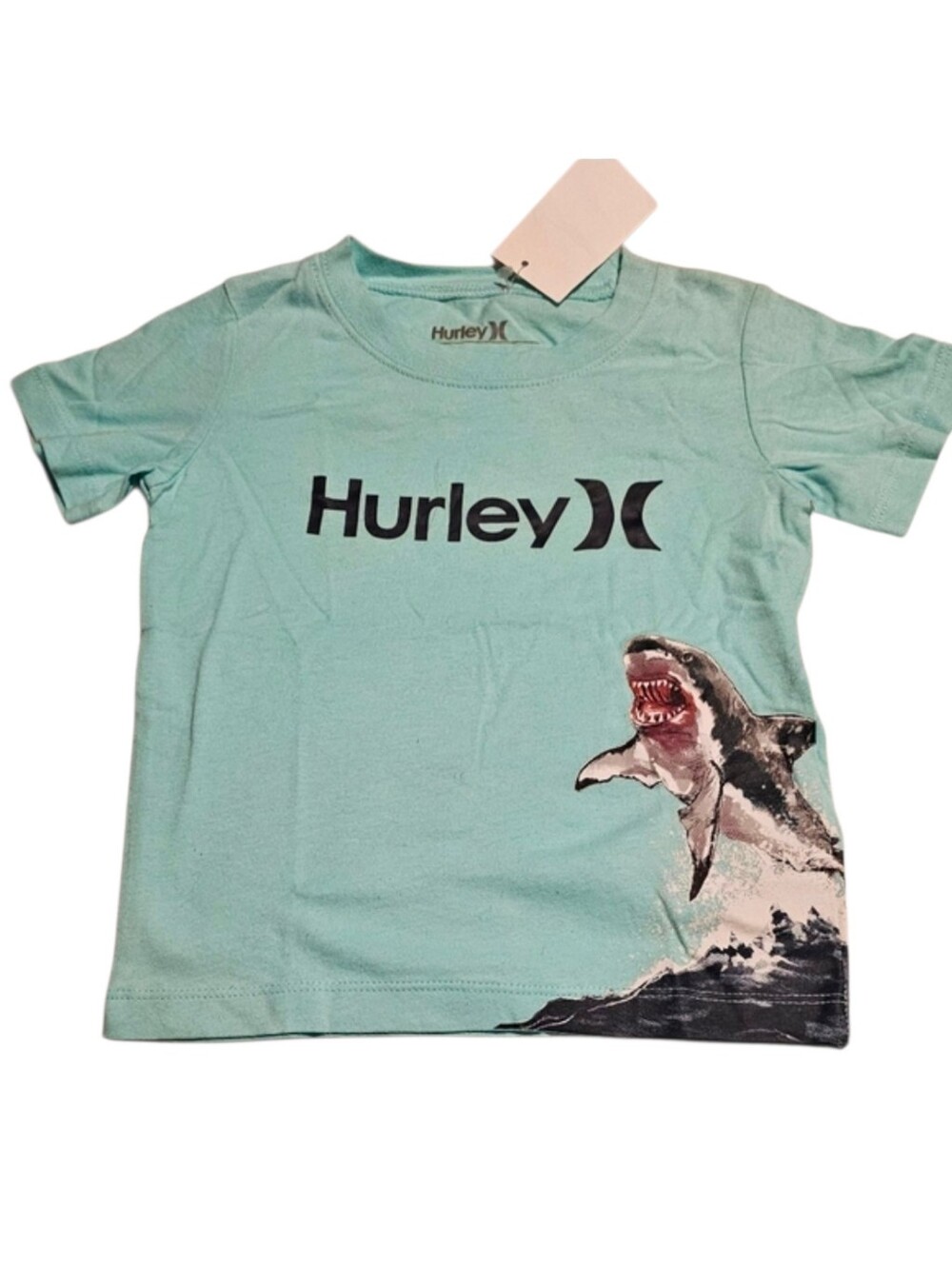 Hurley Shark T-Shirt Light Green White Gray Shark Infant Size 12 Months NEW